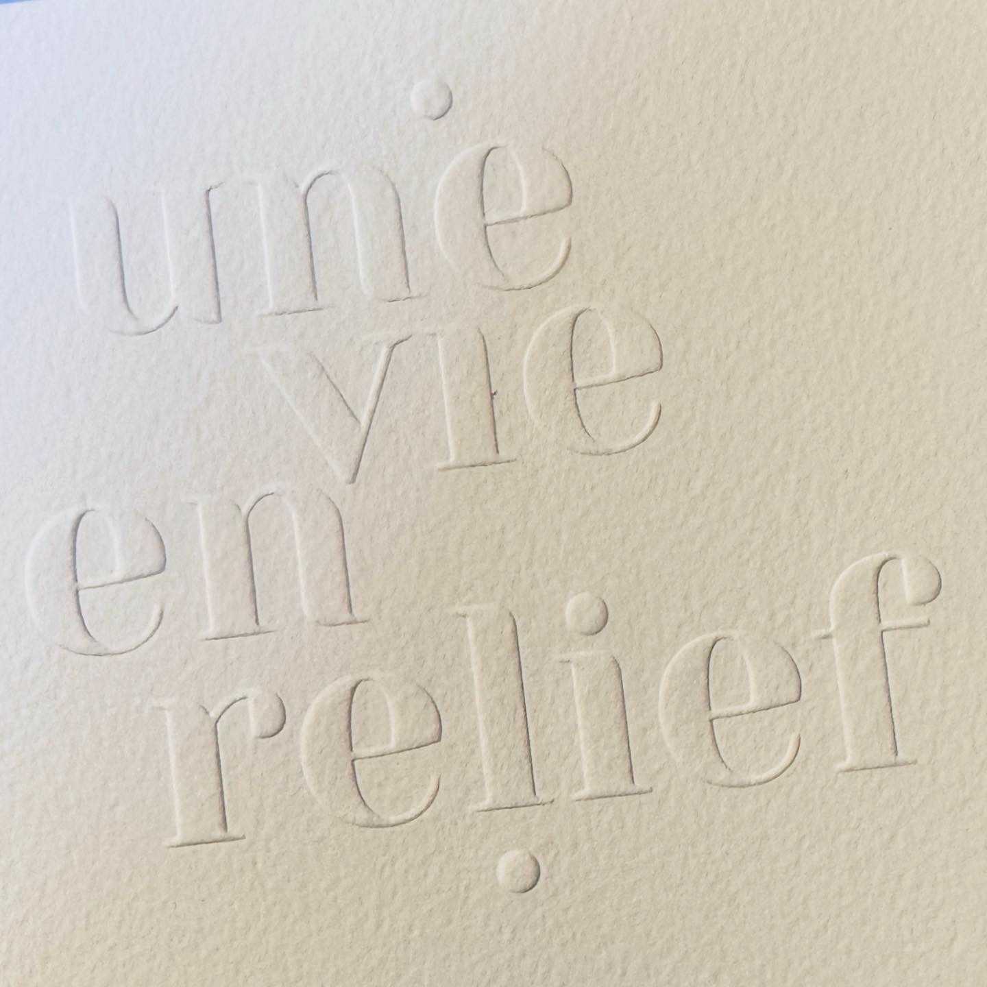 Une vie en relief